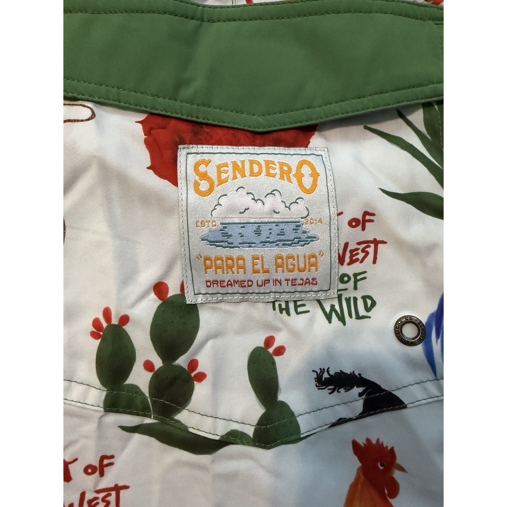 Sendero Provisions Point Bar Board Shorts Mens 36 Cowboy Surreal Pockets Stretch - Picture 11 of 11